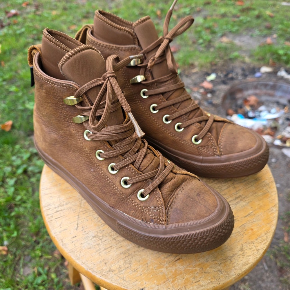 Converse All Star Insulated Waterproof Leather Hi Top Women Size 7 Brown 557946C